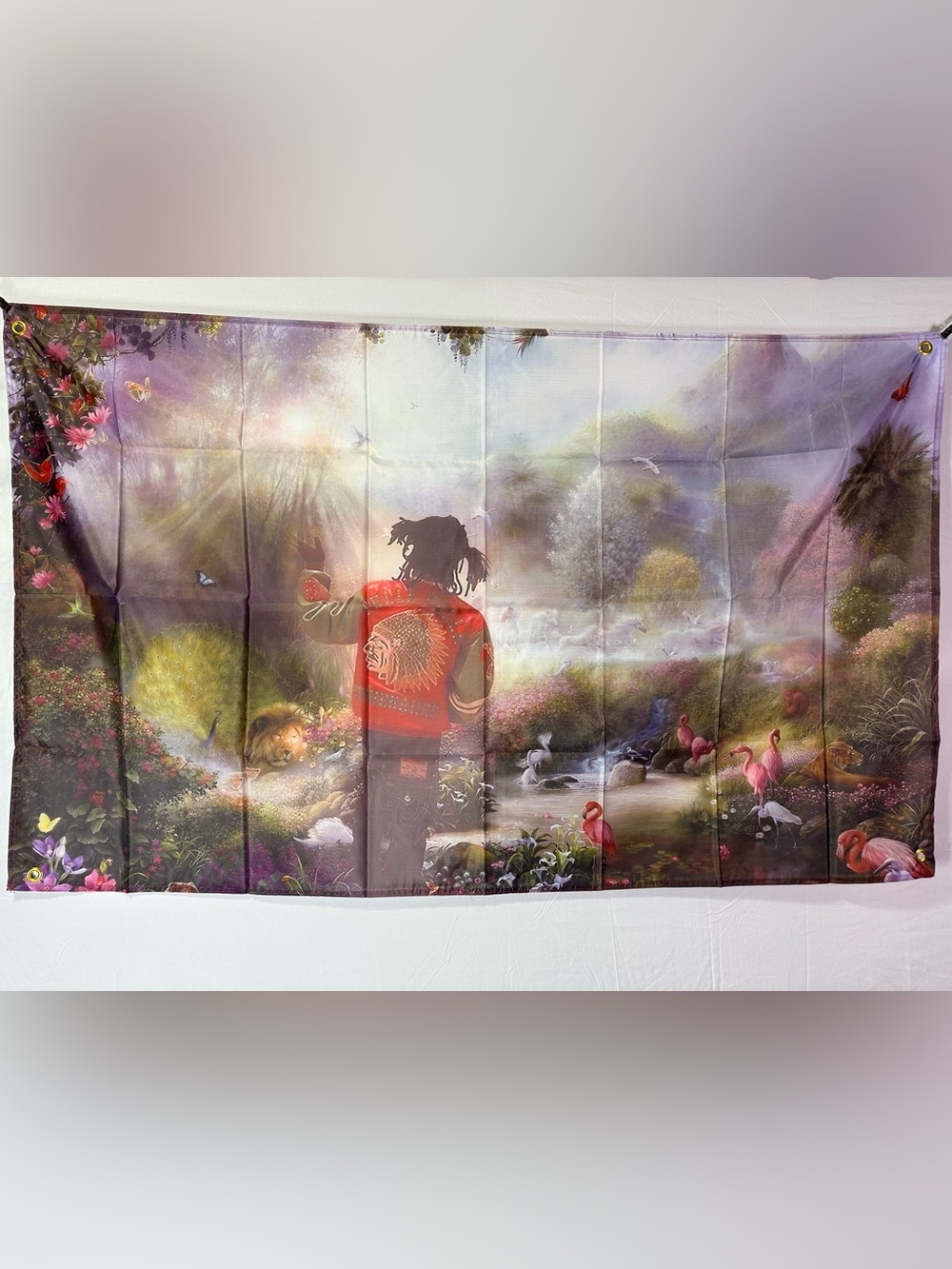 Chief Keef In The Garden Of Eden Banner Tapestry 5x3Ft. With 4 Grommets